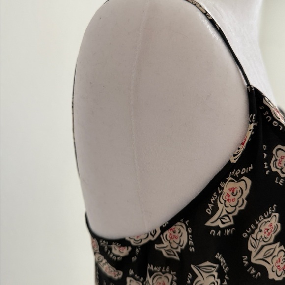DVF Silk Slip Dress. Black w/ Floral Pattern. Women’s size 8 - Picture 13 of 15